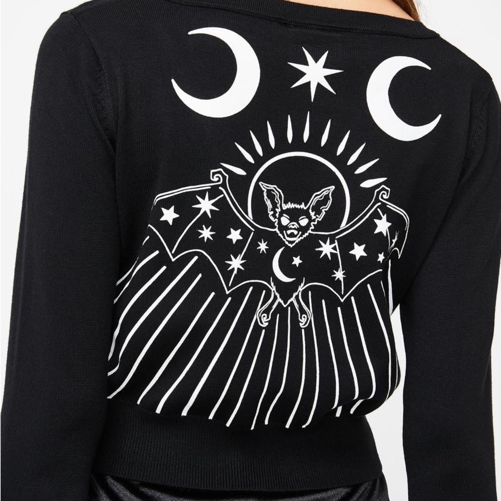 Starry Eyed Bat Kimono Cardigan crop top
